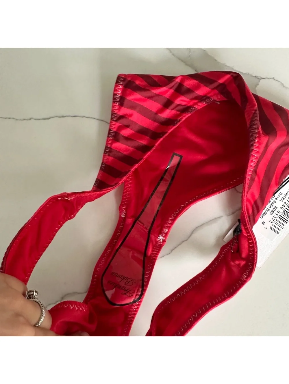 frankies bikinis dove satin bikini bottoms Size Medium NEW